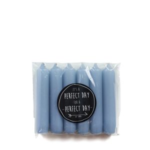 Rustik Lys 6pack dinerkaarsen - Jeans blue