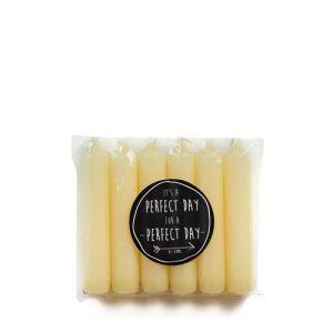 Rustik Lys 6pack dinerkaarsen - Pale banana