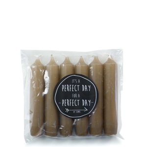 Rustik Lys 6pack dinerkaarsen - Camel