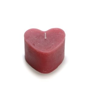 Rustik Lys Kaars Hart - Raspberry